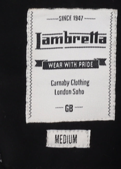 Lambretta Men's Black Mid-Length Coat, Size M