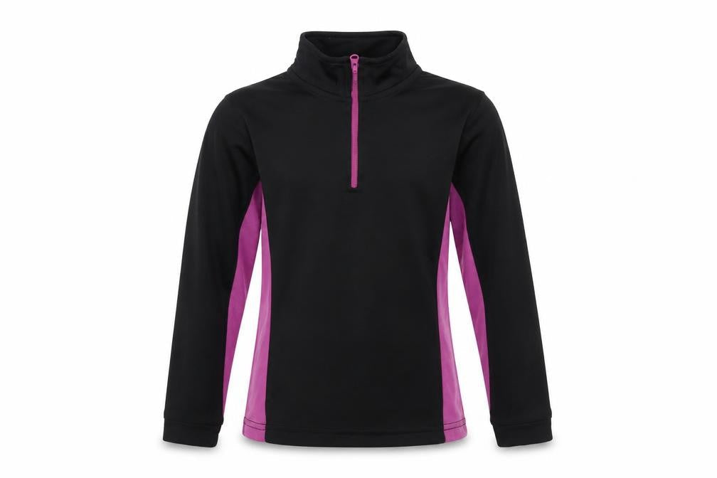 Crane Girls Black Pullover Activewear Long Sleeve Top, Size 5-6