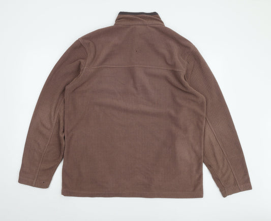 Gelert Mens Brown 1/4 Zip Fleece Sweatshirt Large