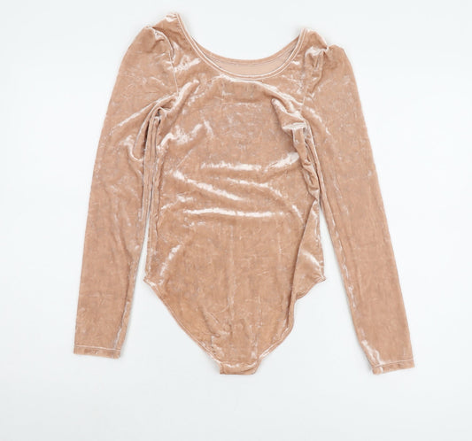 Firetrap Girls Beige Velvet Bodysuit, Size 13