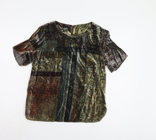 Laura Ashley Women's Multicoloured Velvet Blouse, Size 10