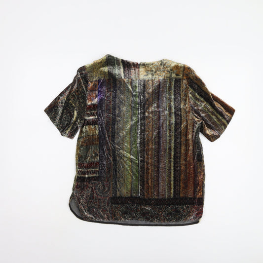 Laura Ashley Women's Multicoloured Velvet Blouse, Size 10