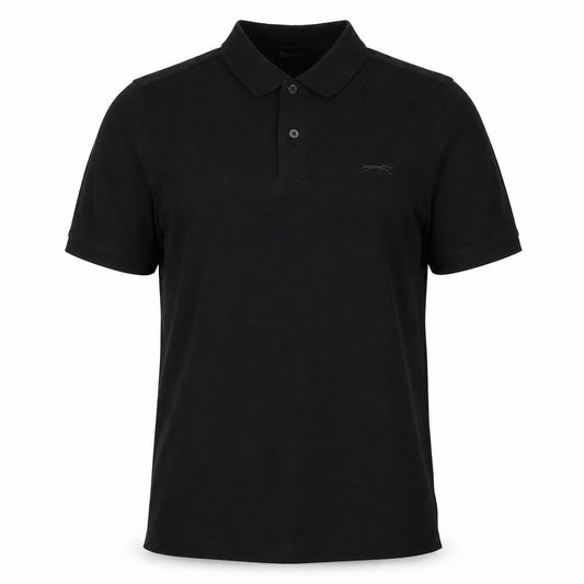 Slazenger Men's Black Polo Shirt L - Casual Solid Short Sleeve