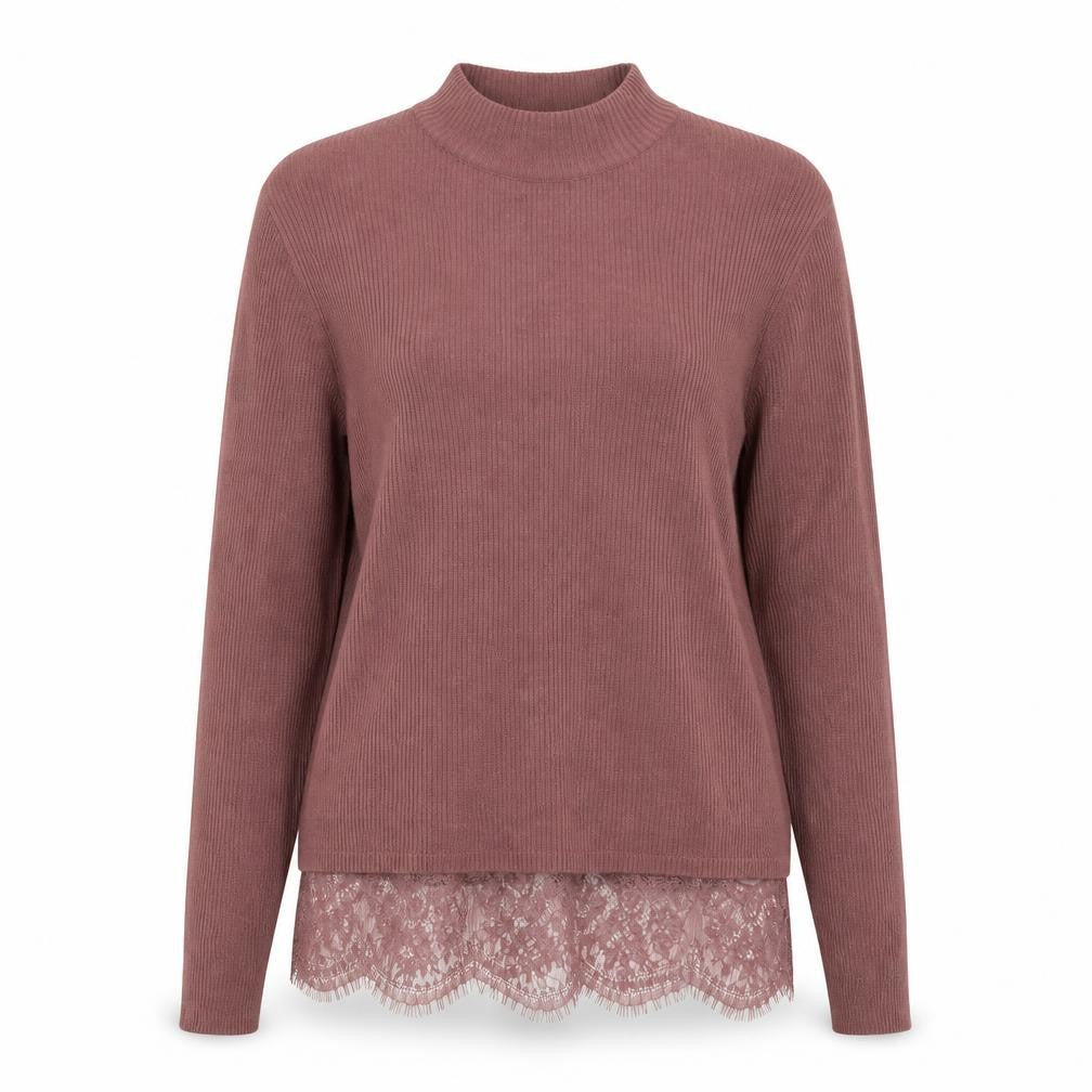 Front view of Jacqueline de Yong Women's Purple Knit jumper - S