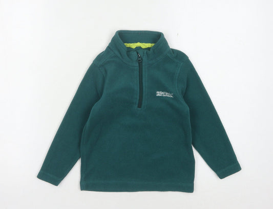 Regatta Boys Green Fleece Henley Sweatshirt 3-4 Years