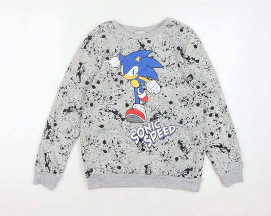 George Boys Grey Sonic Speed Pullover Sweatshirt 10-11 Years