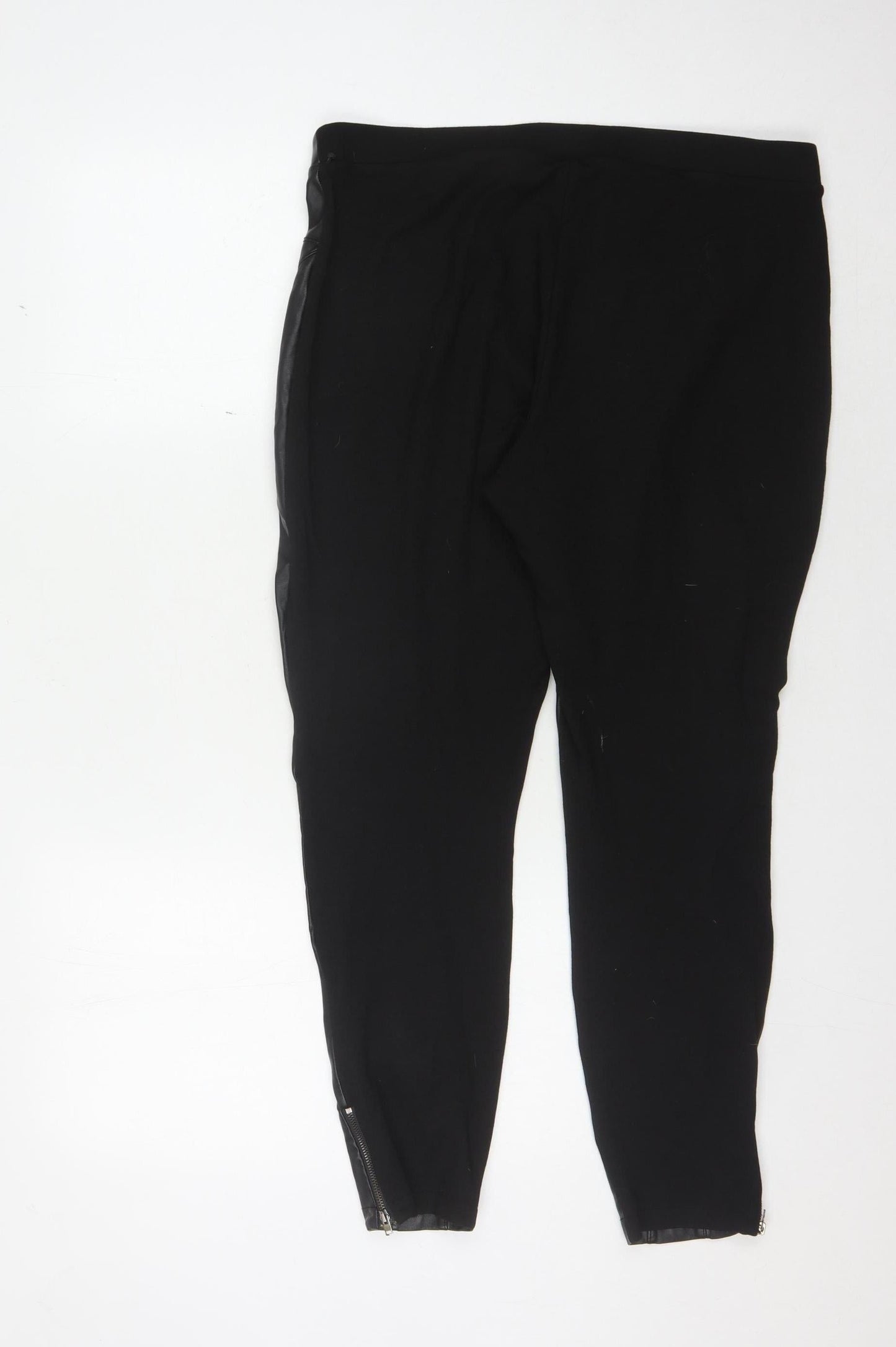 Next Women's Black Skinny Jegging Trousers Zip Detail Size 16