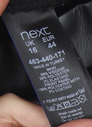 Next Women's Black Skinny Jegging Trousers Zip Detail Size 16
