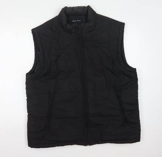 James Pringle Men's Black XL Zipped Waistcoat