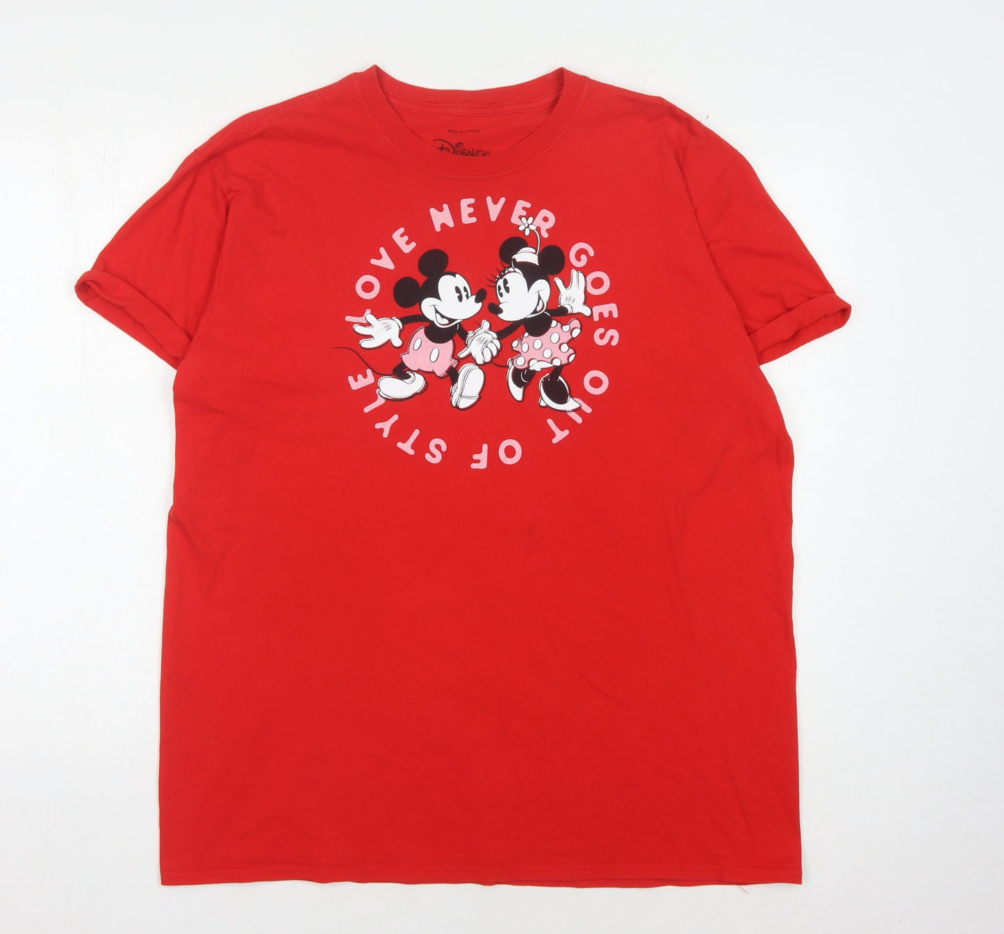 Disney Unisex Red XL T-Shirt Mickey Minnie Graphic