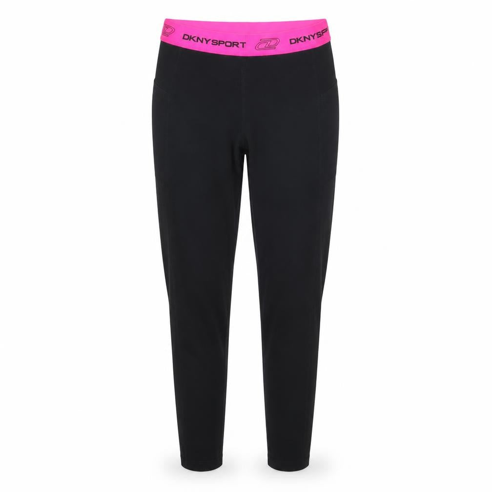 DKNY Women Black Sport Leggings XS Elastic Waist