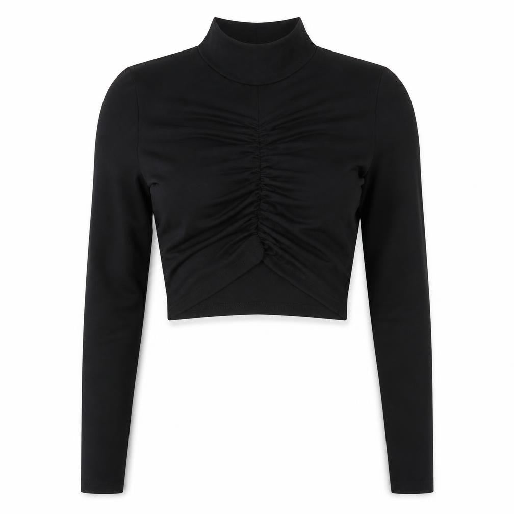 Pink Vanilla Women's Black Cropped Blouse - L