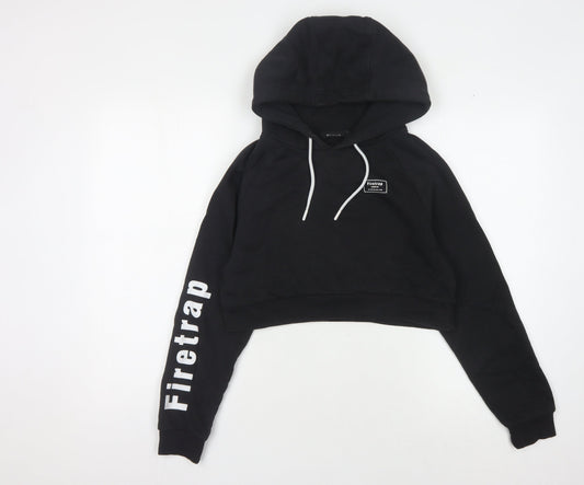 Firetrap Girls Black Hoodie with Logo, Size S