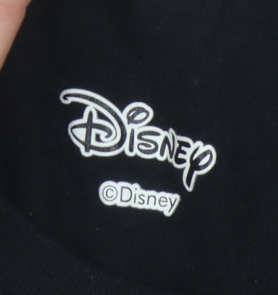 Disney Women's Black T-Shirt - Stitch Cartoon Medium