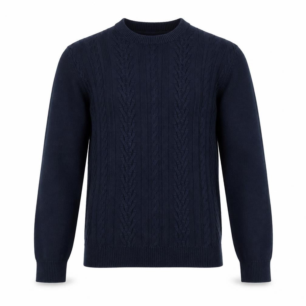 Jack & Jones Men's Blue Cotton Crew Neck Jumper - S