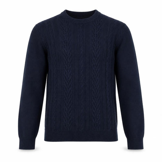 Jack & Jones Men's Blue Cotton Crew Neck Jumper - S