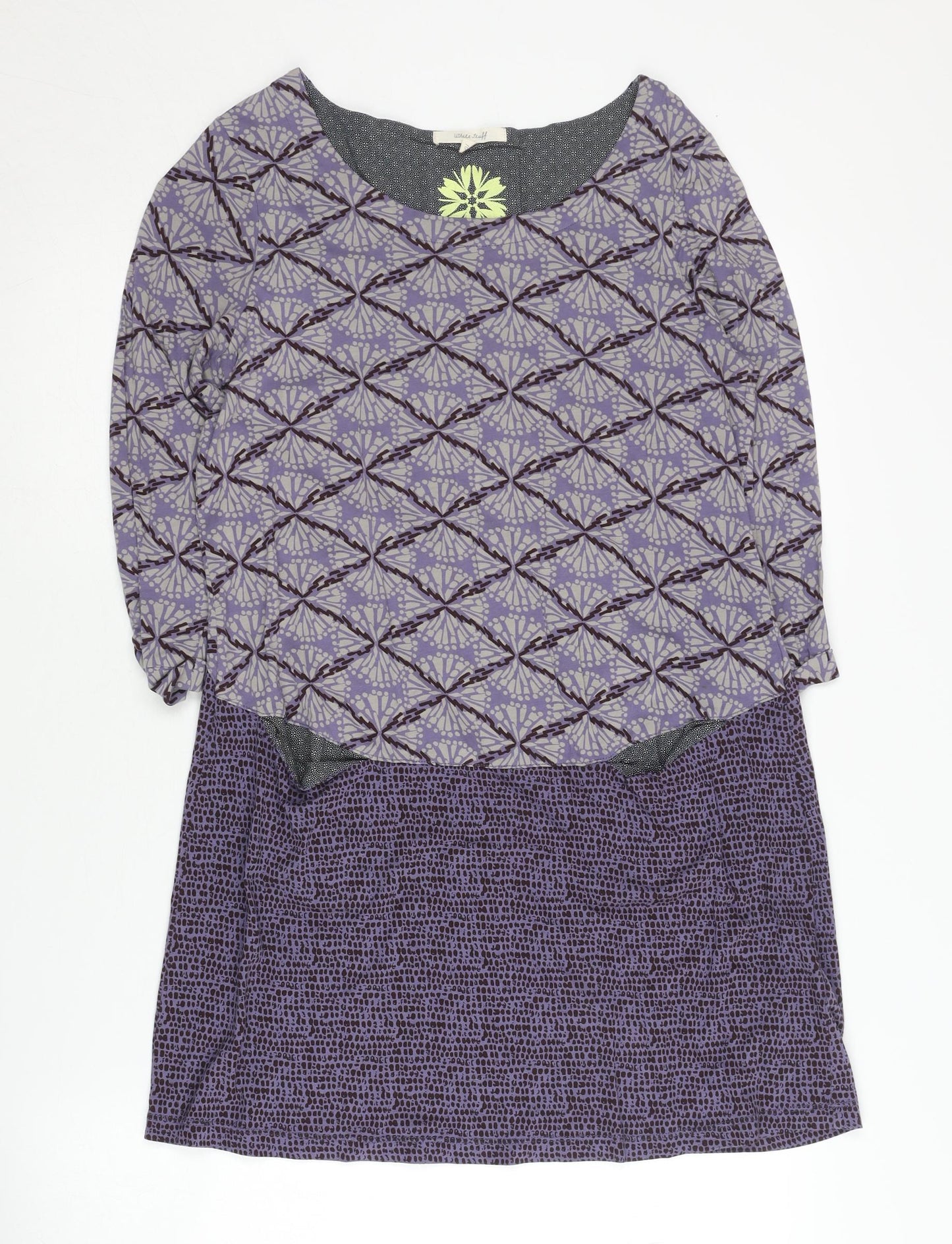 White Stuff Women's Purple Geometric Dress Size 10
