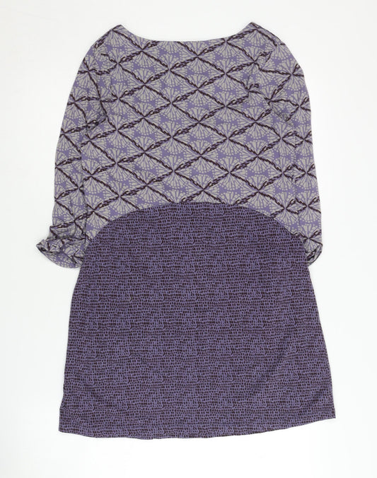 White Stuff Women's Purple Geometric Dress Size 10