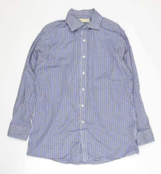 Michael Kors Men’s Slim-Fit Blue Check Shirt