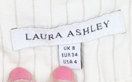 Laura Ashley Women's Beige Pinstripe Shorts Size 8