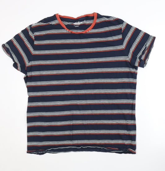 Jack & Jones Men's Blue Striped Crew Neck XL T-Shirt