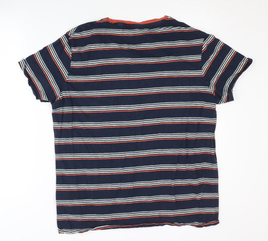 Jack & Jones Men's Blue Striped Crew Neck XL T-Shirt