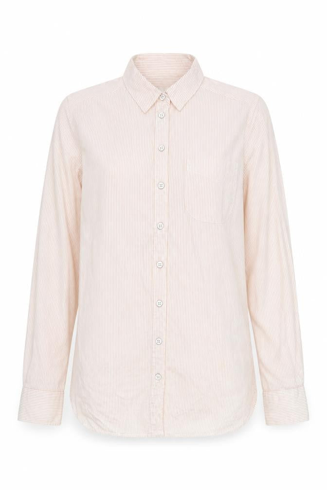 FatFace Women’s Beige Striped Button-Up Shirt UK 8