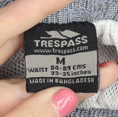 Trespass Men's Grey M Swim Shorts - Elastic Waist, Pockets