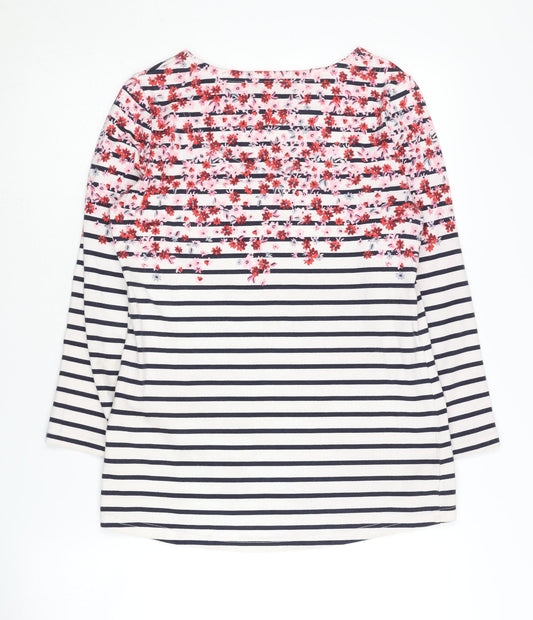 Joules Women's Multicoloured Striped Floral Jumper, Size 8