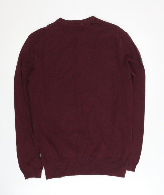 Superdry Men's Red Henley Jumper Small
