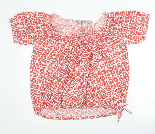 Fat Face Women's Red Geometric Blouse Size 12