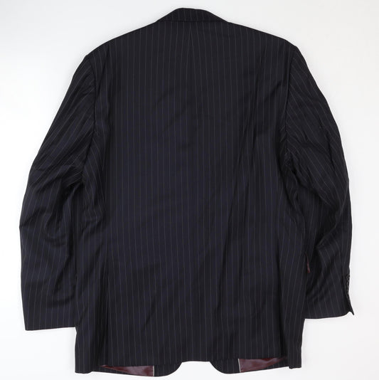 Austin Reed Men's Black Blazer, 42R Pinstripe Jacket