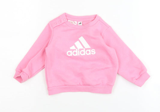 Adidas Unisex Baby Pink Pullover Jumper 3-6 Months