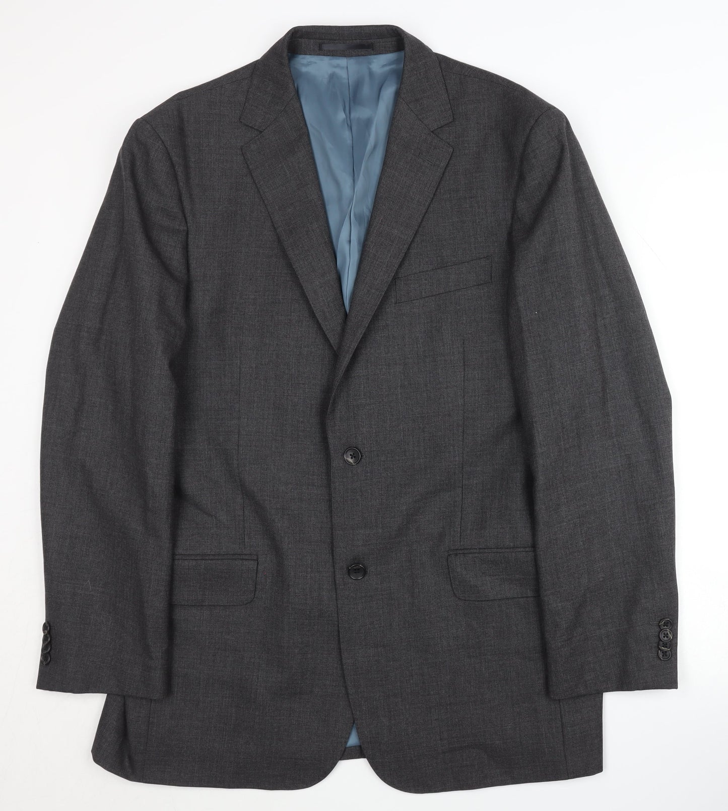 T.M. Lewin Men's Grey Wool Blazer Jacket 43R