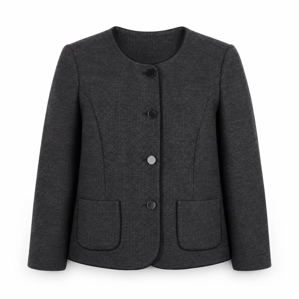 Eastex Women's Grey Chevron Blazer Size 18