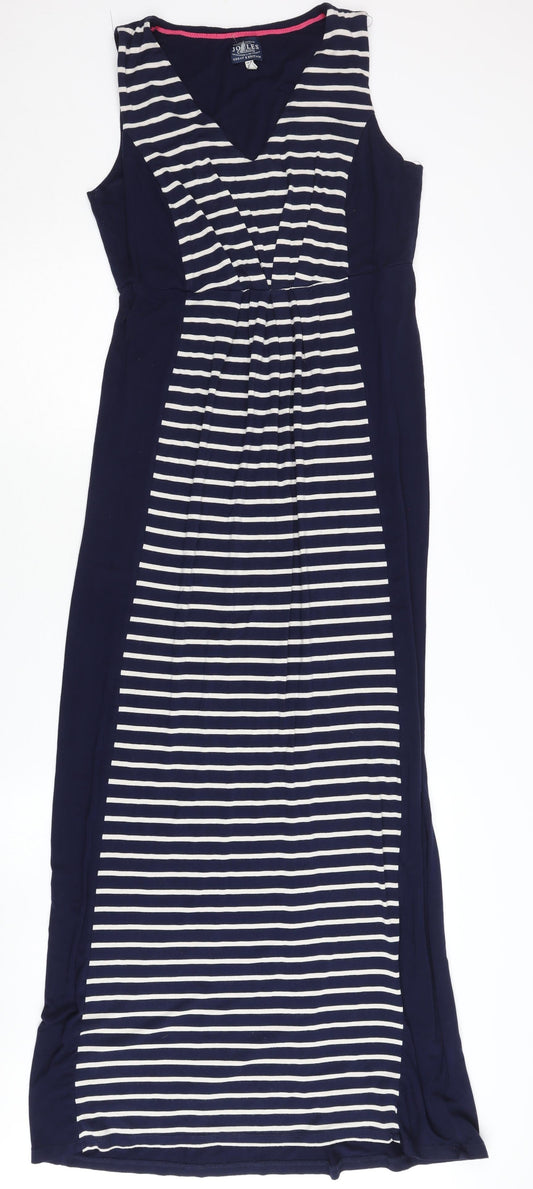 Joules Women's Blue Maxi Dress Size 10 Sleeveless Striped