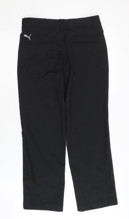 Puma Boys Black Trousers Size 9-10 Years Polyester