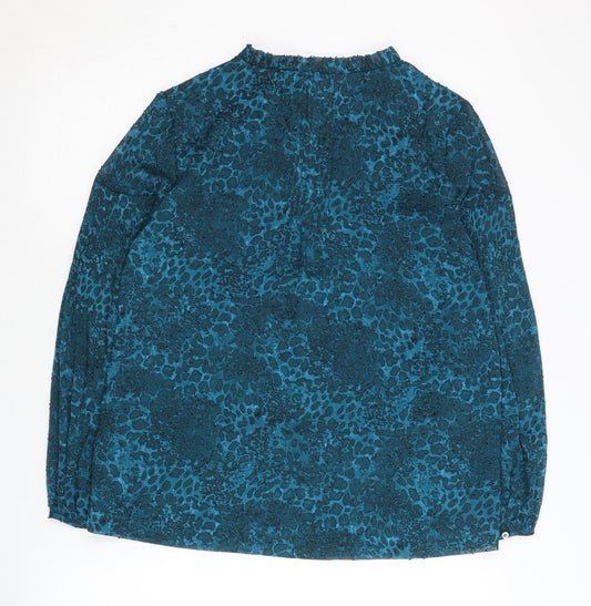Whistles Women's Blue Size 8 Animal Print Top