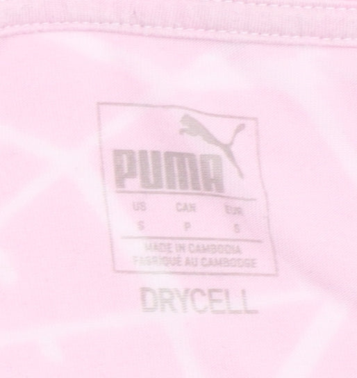 Puma Women's Pink Basic T-Shirt, Short Sleeve, Size S