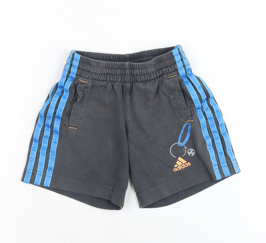 Adidas Boys Black Sports Shorts 3-4 Years Football