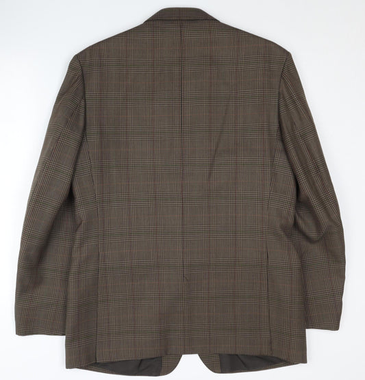 Centaur Men's Brown Check Blazer, Size 40, Regular Fit
