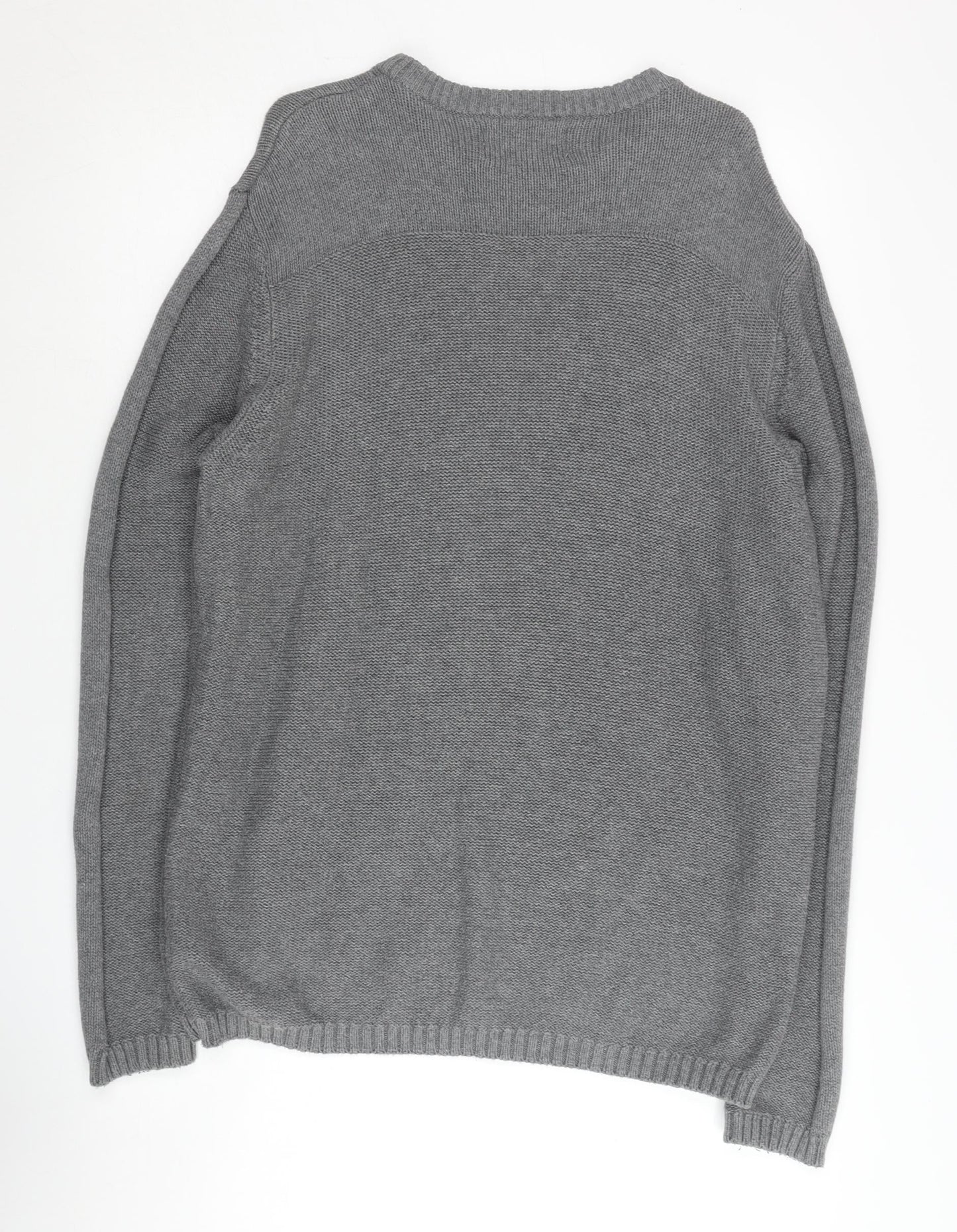 Jack & Jones Grey Cotton Pullover Jumper Men’s L