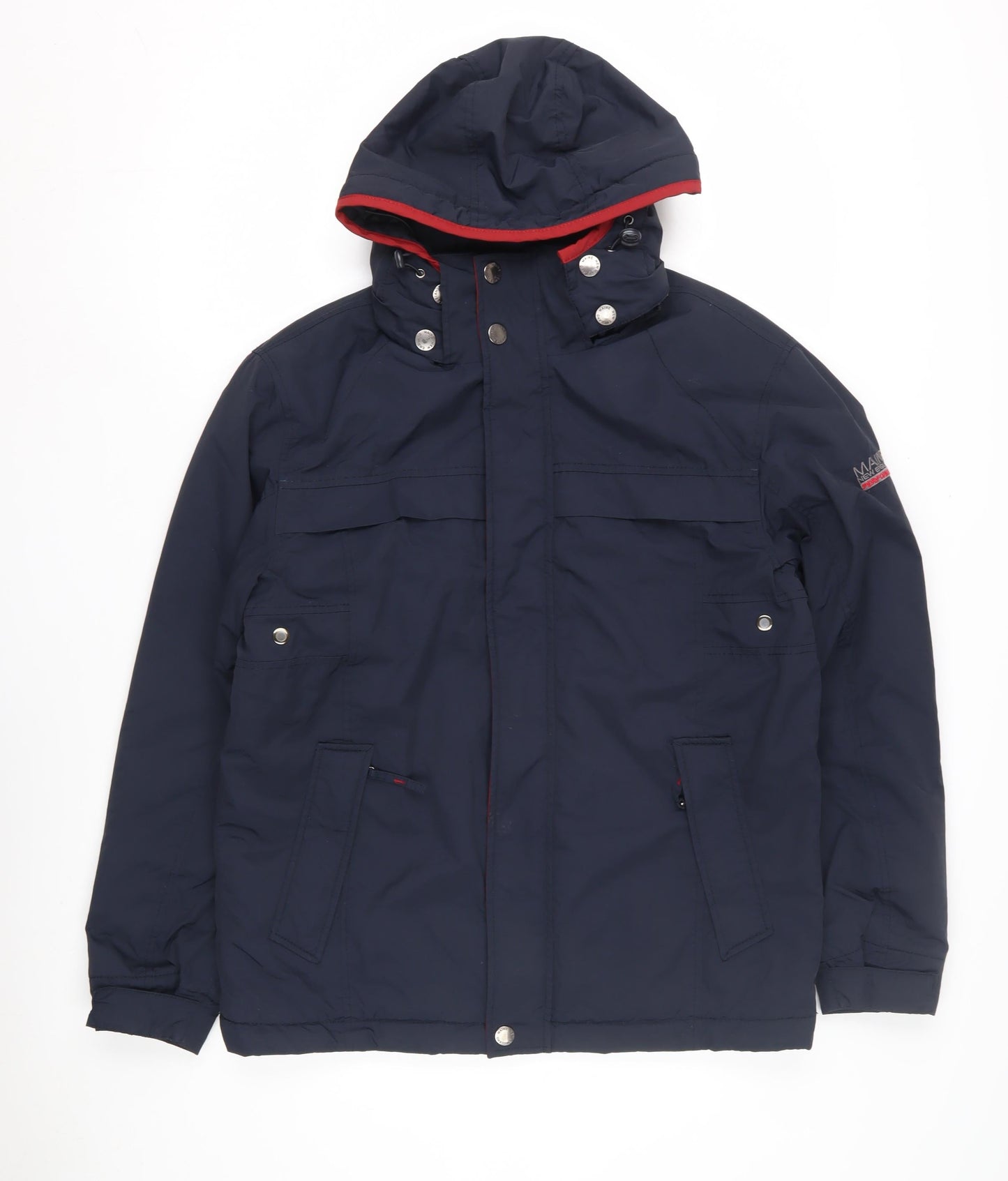 Maine New England Men's Blue Hooded Parka Jacket Size S
