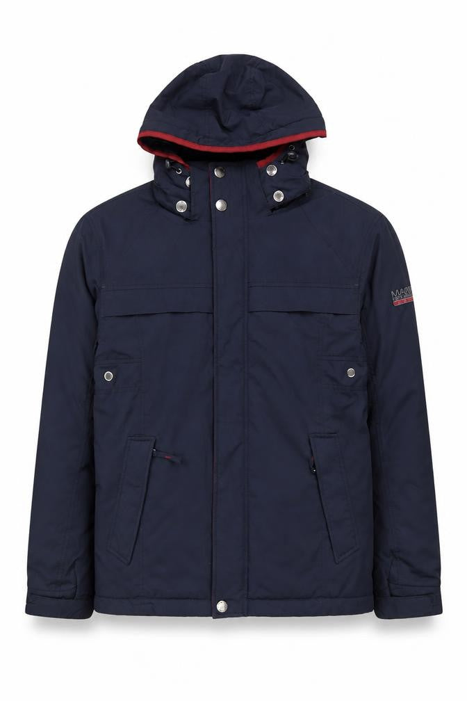 Maine New England Men's Blue Hooded Parka Jacket Size S