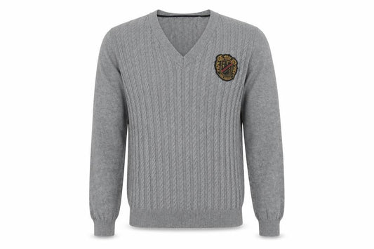 Jack & Jones Men's Grey V-Neck Pullover Jumper - Size M