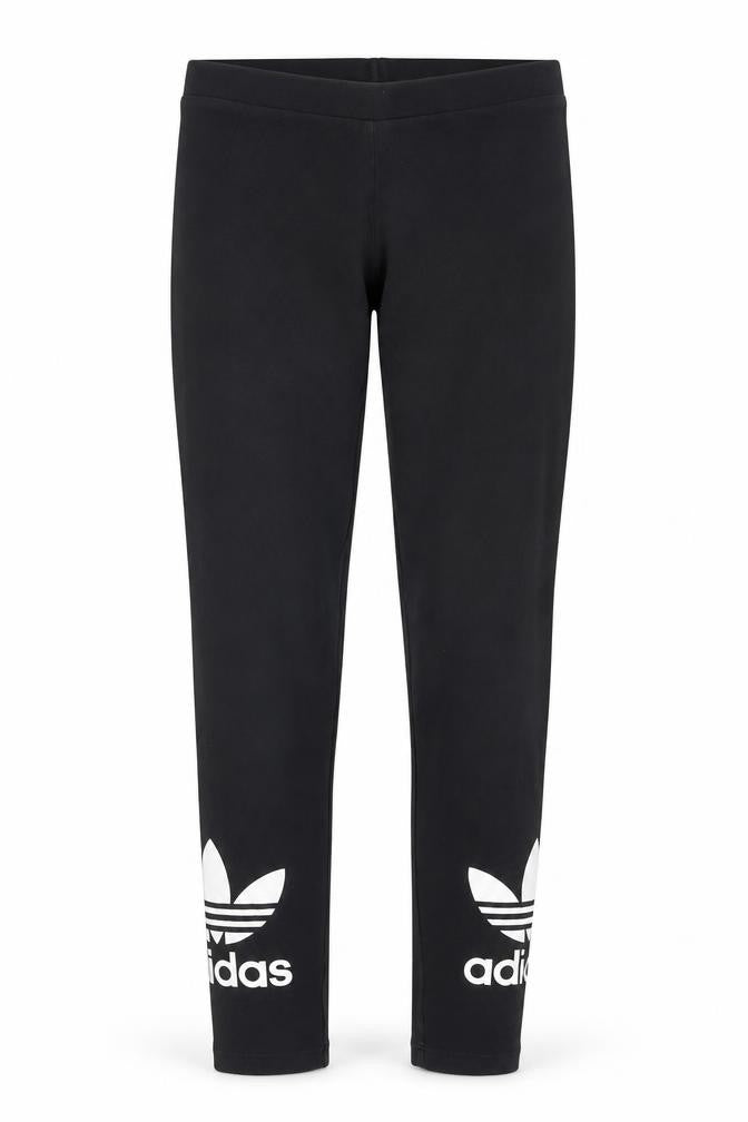 Front view of Adidas girls’ black leggings xs slim fit activewear