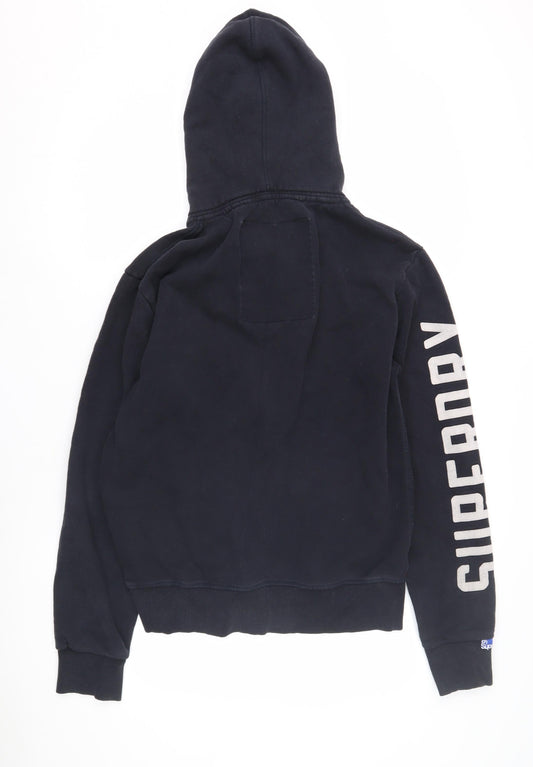 Superdry Men's Black Hoodie M Full Zip Graphic Print