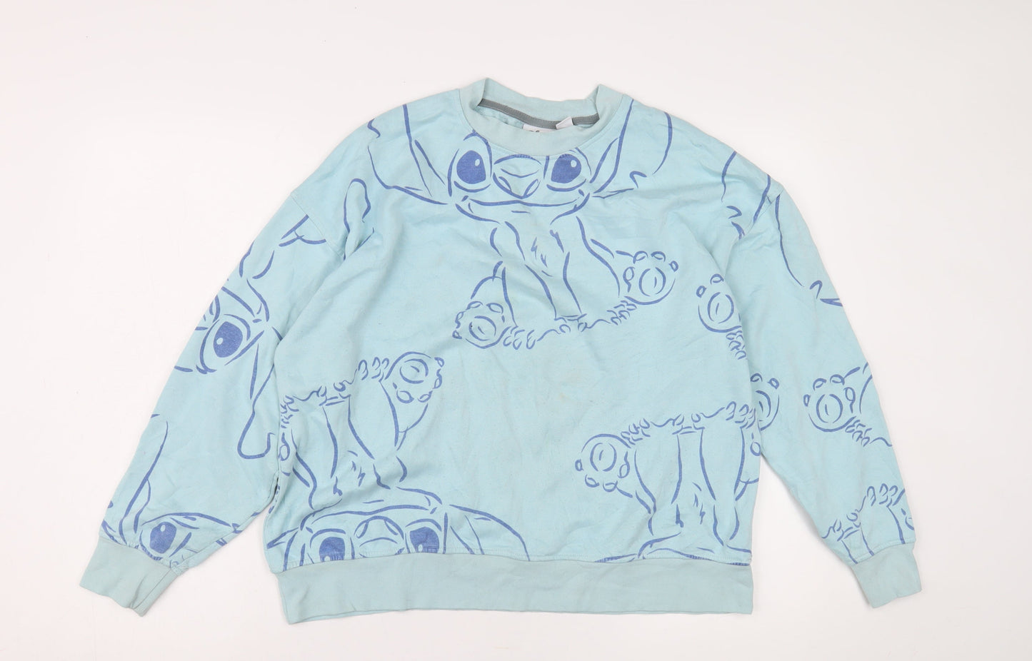 Disney Women's Blue Stitch Sweatshirt, M, Casual