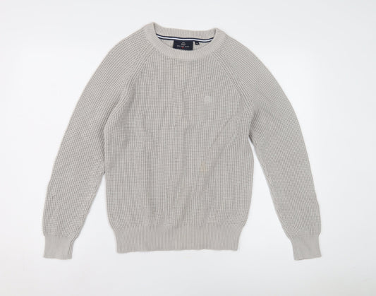 Duck and Cover Men's Grey XL Chunky-Knit Pullover