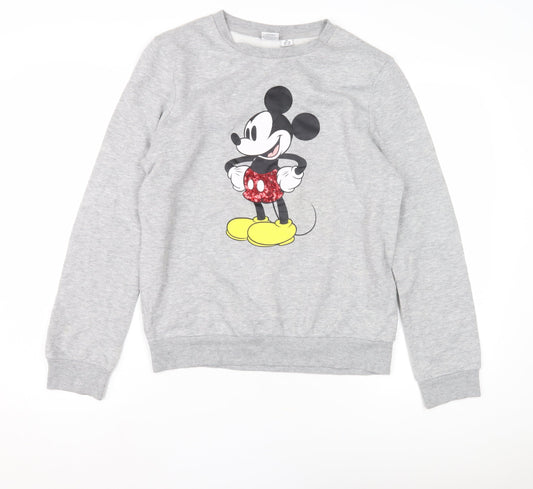 Disney Women's XS Grey Mickey Mouse Pullover Sweatshirt